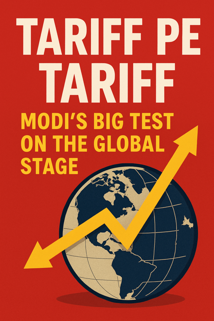 Illustration of a rising yellow arrow cutting through a globe, symbolizing global trade pressure.