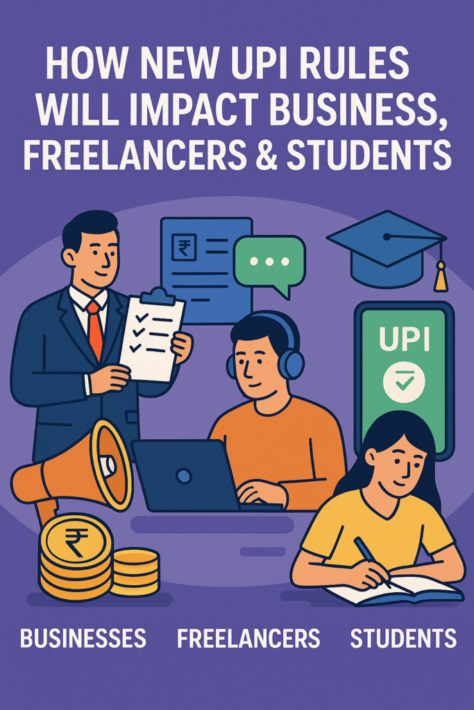 "New UPI Rules 2025 – Impact on Small Businesses, Freelancers, and Students in India | UPI Transaction Limit, Charges & Compliance Explained"